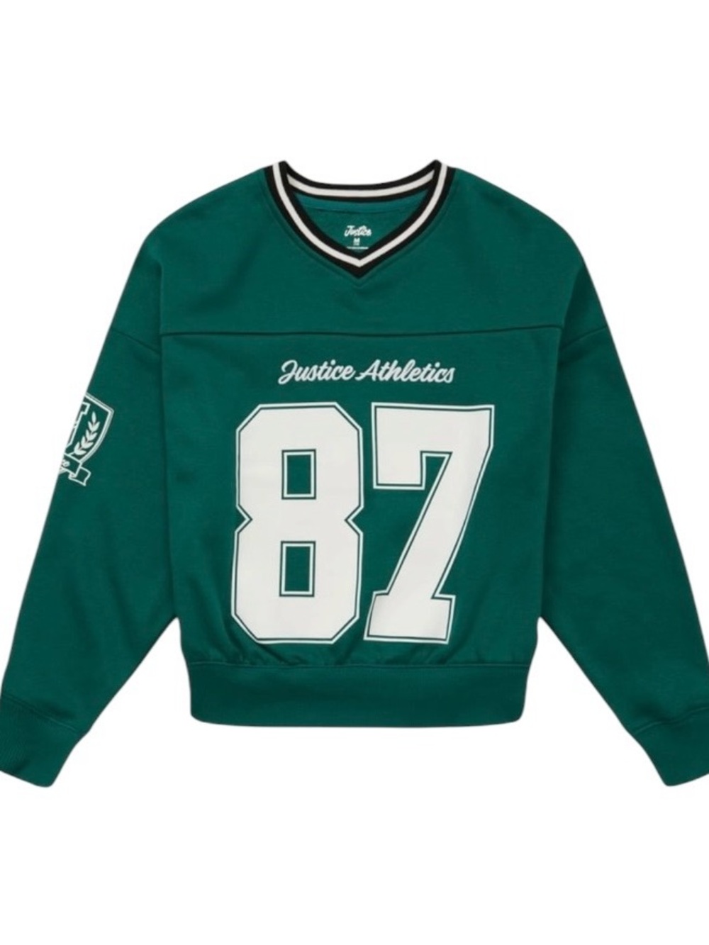 Justice Girls Varsity V-neck Sweatshirt